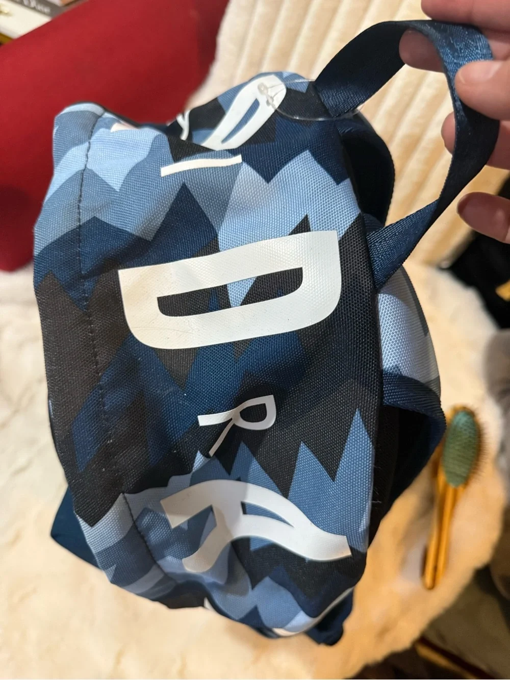 Jordan Men's Navy and Light Blue Geometric Backpack